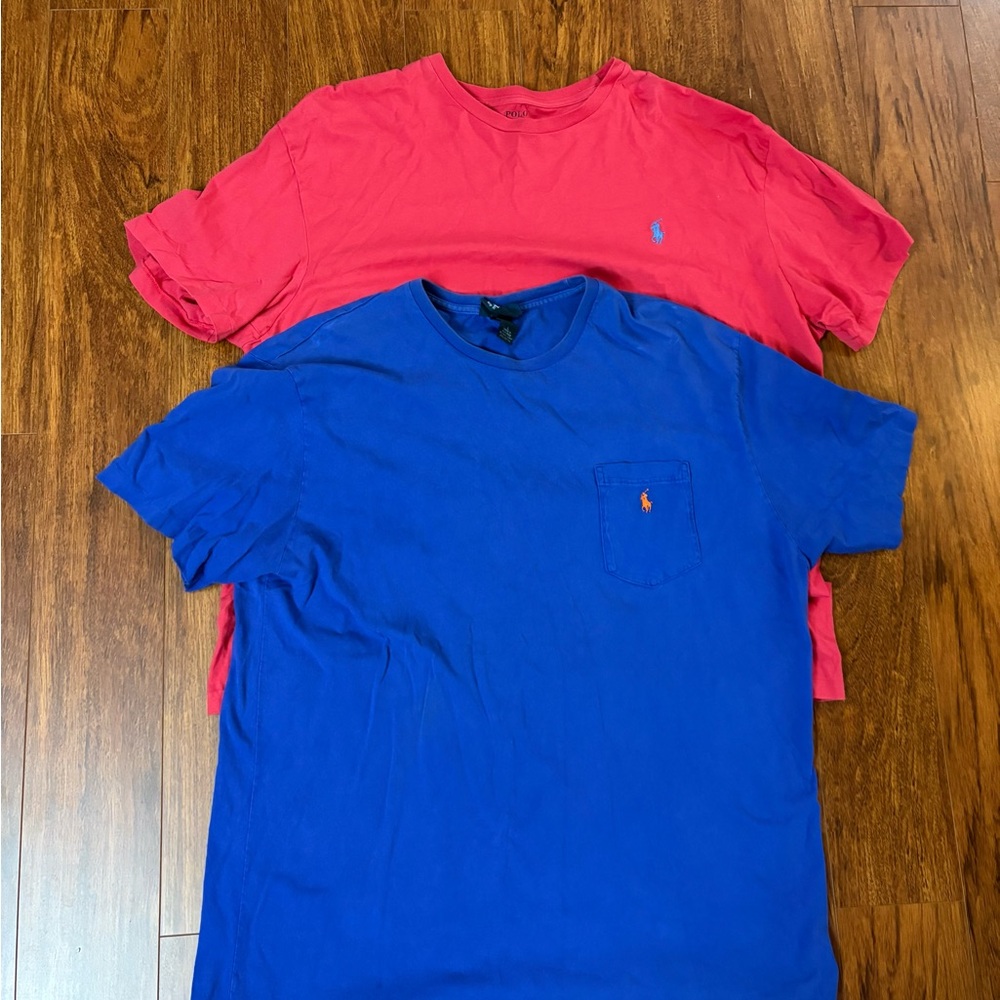 Polo by Ralph Lauren Red and Blue Short Sleeve Tees